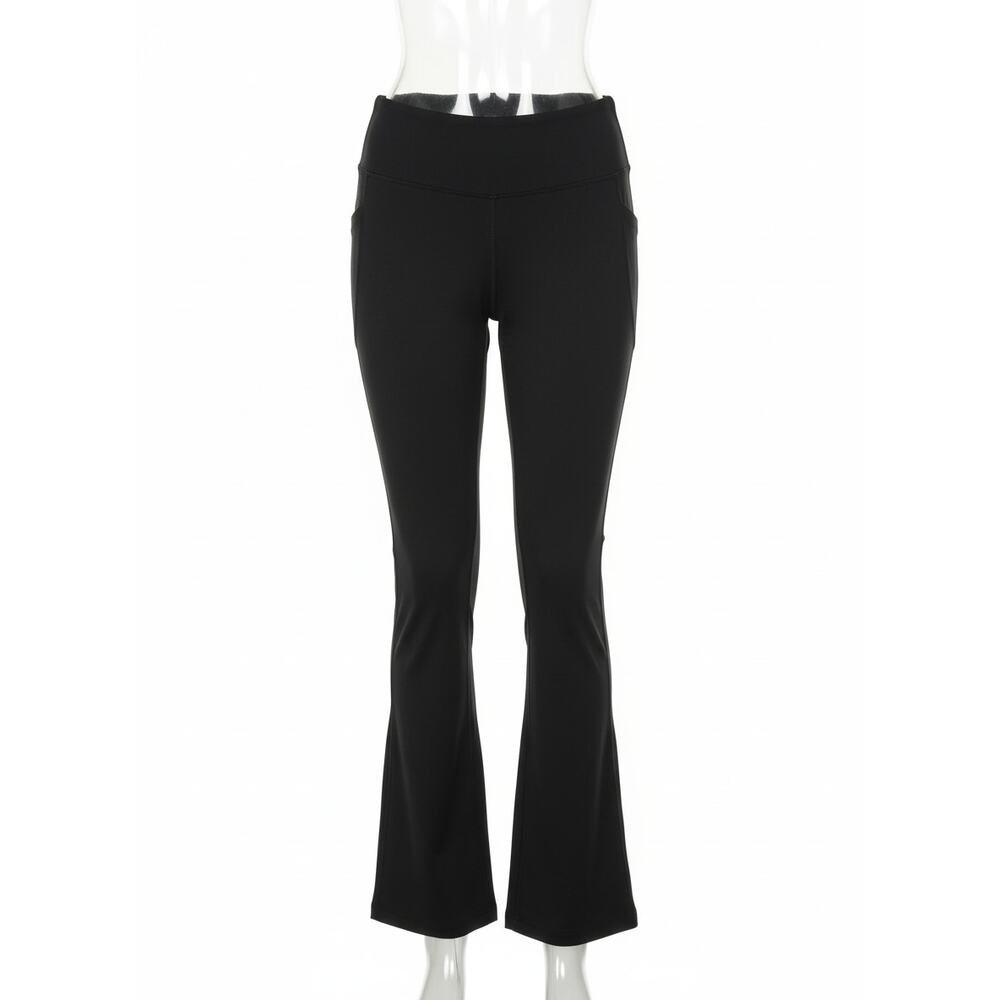 Black Bootcut Yoga Pants Flare 4 Pockets High Waisted Women's Large Tall